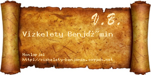 Vizkelety Benjámin névjegykártya